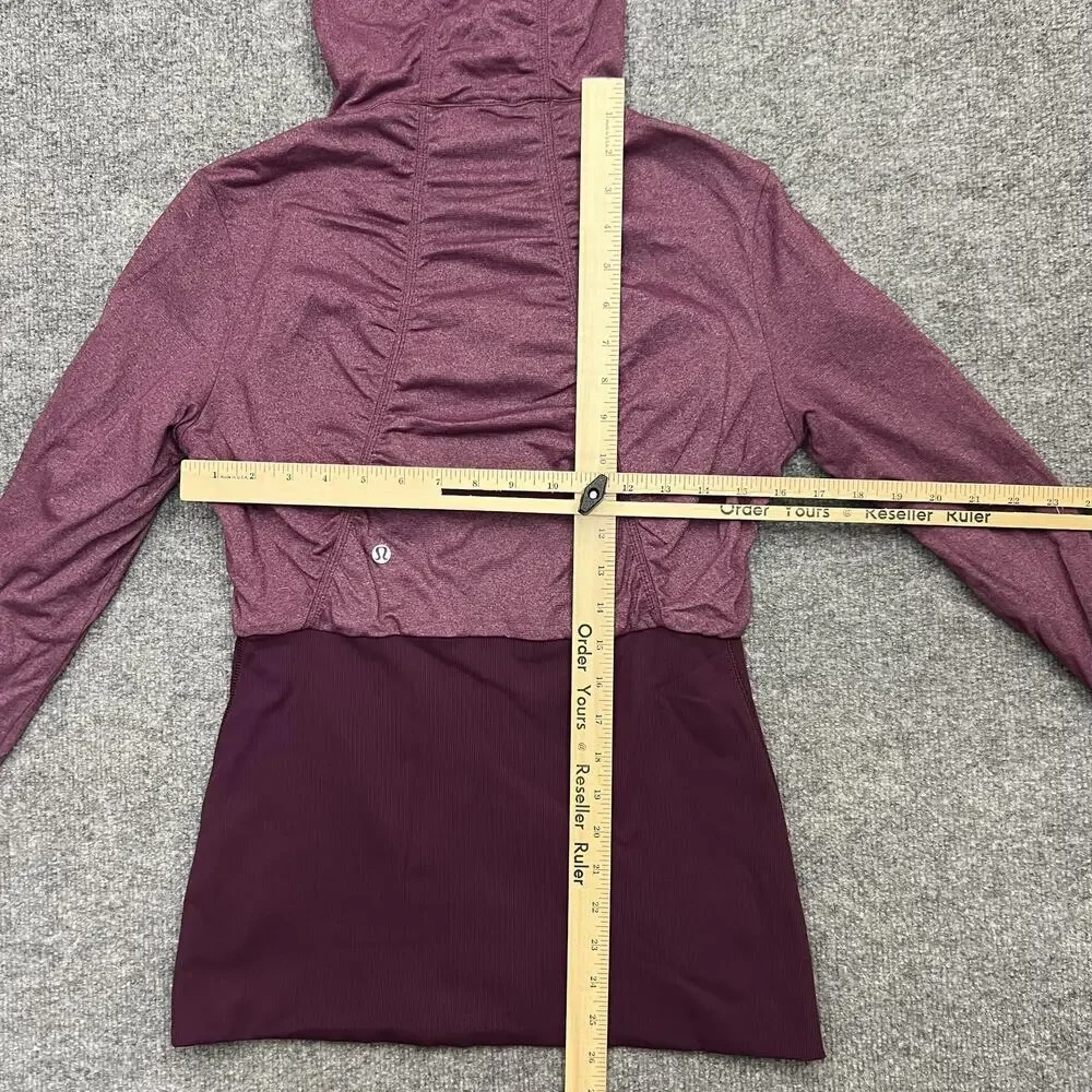 Lululemon Jacket Womens 8 Hooded Full Zip Reversible Athletic Stretch - Picture 8 of 10